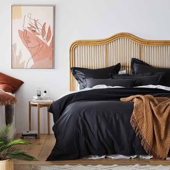 600TC Bamboo Cotton Charcoal Quilt Cover Separates