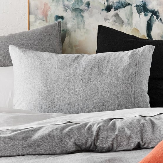 Ultra Soft Jersey Grey Marble Pillowcase