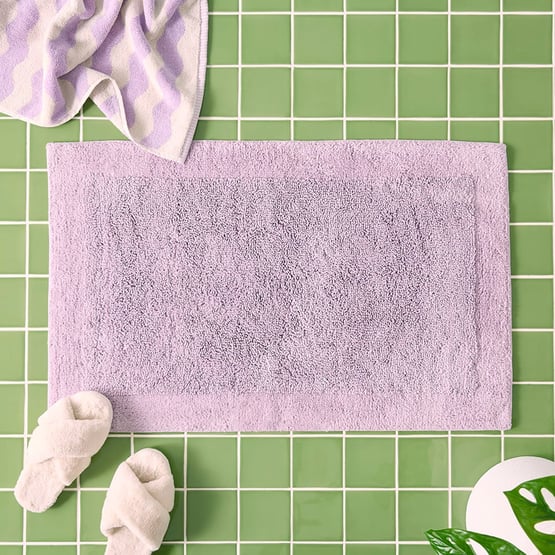 Nicola Lilac Combed Cotton Bath Mat