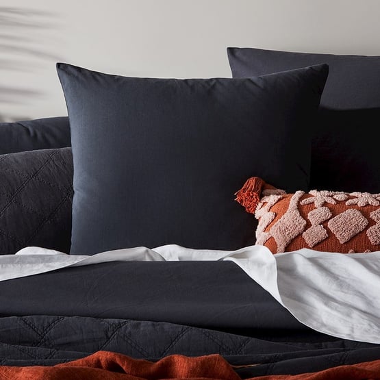 Stonewashed Cotton Charcoal Pillowcase