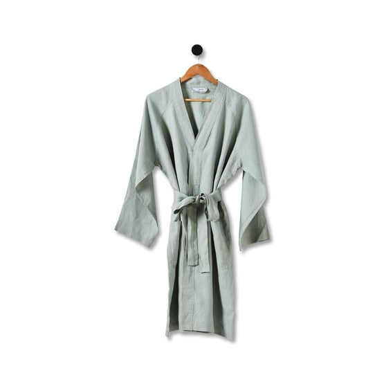 Vintage Washed Linen Eucalyptus Bath Robe