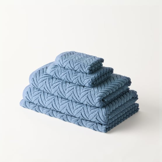 Mimosa Harbour Blue Textured Towel Range