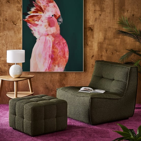 Otis Forest Boucle Lounge Chair 1 Seater