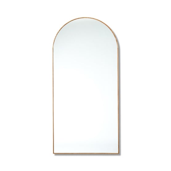 Horizon Oak Wall Leaning Arch Mirror