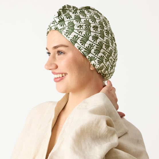 Printed Green Palm Shower Cap