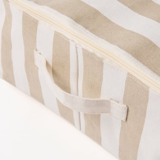 Natural Wide Stripe Storage Bags