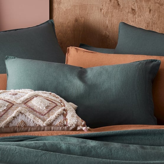 Vintage Washed Linen Cypress Quilt Cover Separates