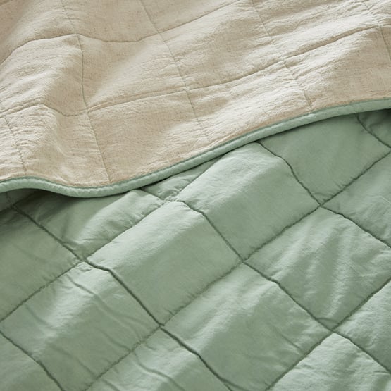 Olsen Natural & Eucalyptus Linen Cotton Coverlet Separates
