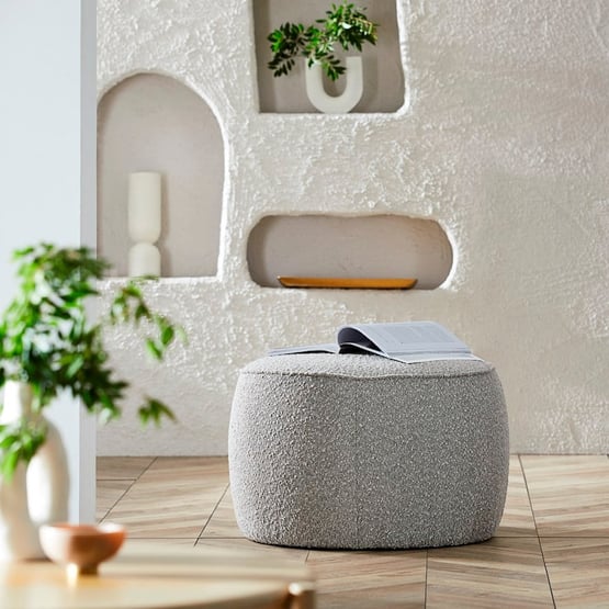Norway Natural Boucle Ottoman