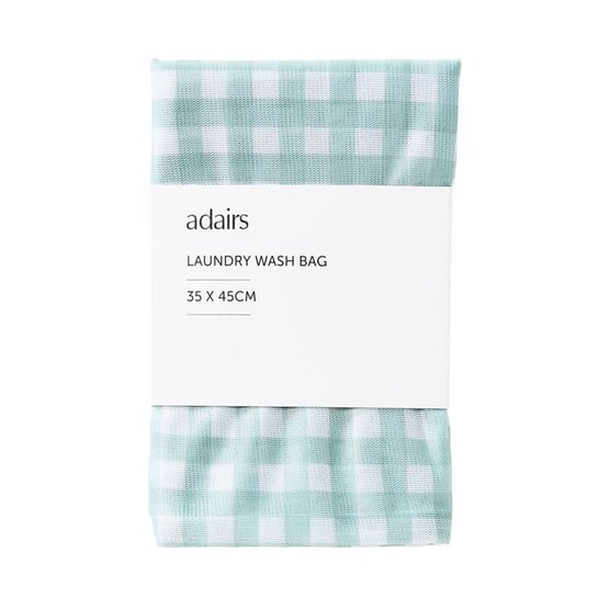 Laundry Sage Gingham Wash Bag