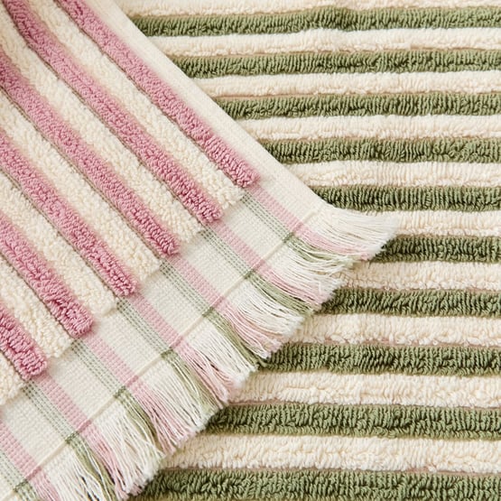 European Sophia Antique Pink & Pear Turkish Cotton Towel Range