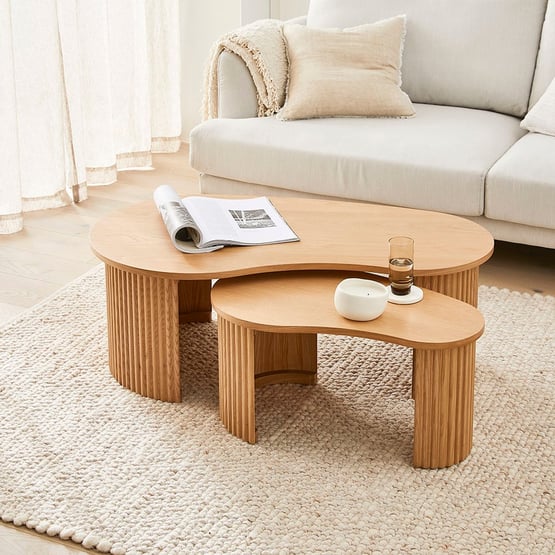 Oak Nesting Coffee Table Set