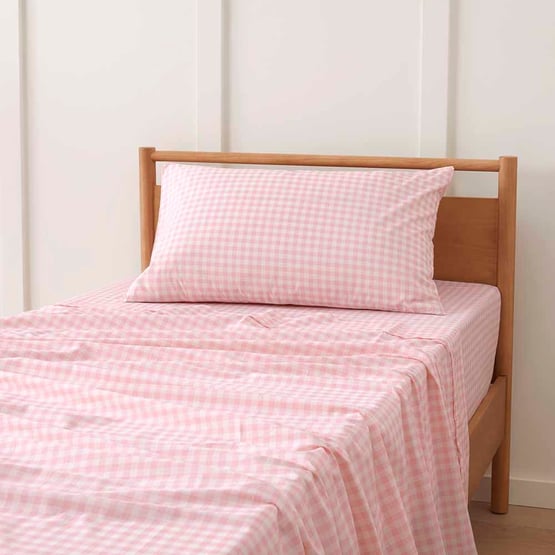 Rylee Ballet Pink Gingham Sheet Set