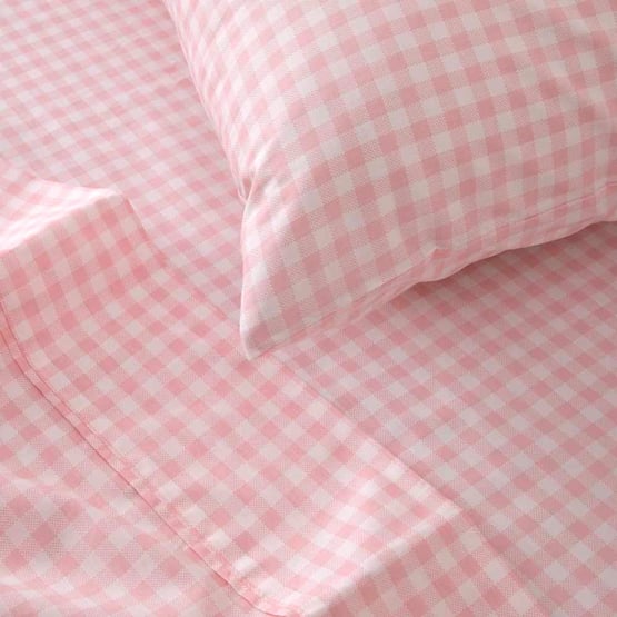 Rylee Ballet Pink Gingham Sheet Set