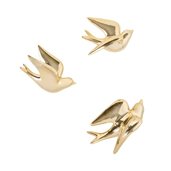 Flying Swallow Gold Birds Set of 3