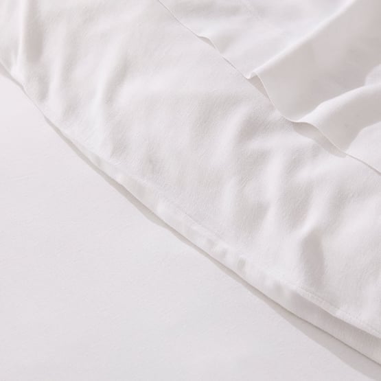 Washed Bamboo Linen White Quilt Cover Set + Separates