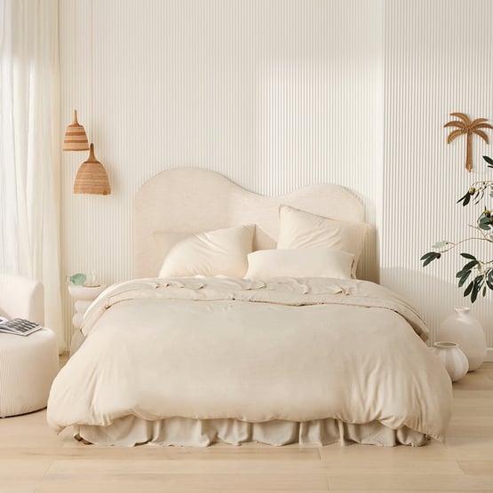 Washed Bamboo Linen Natural Quilt Cover Set + Separates