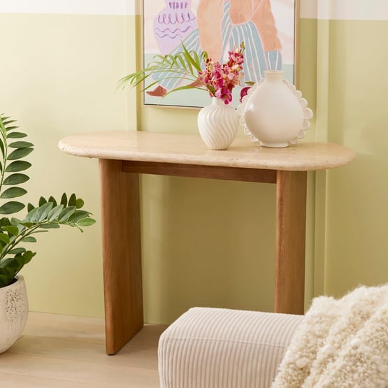 Travertine Chestnut Console