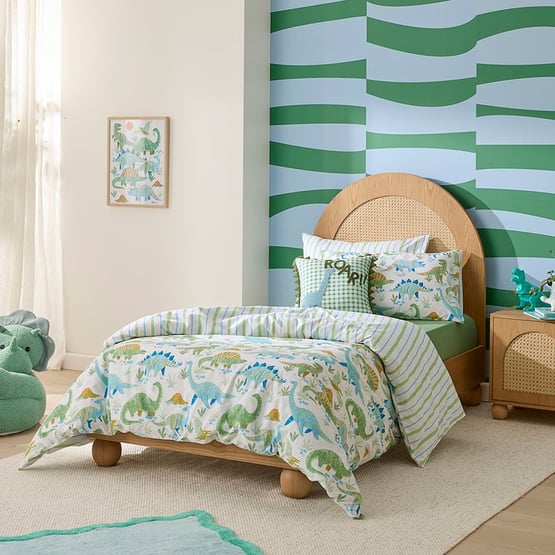 Dinosaur Habitat White Quilt Cover Set