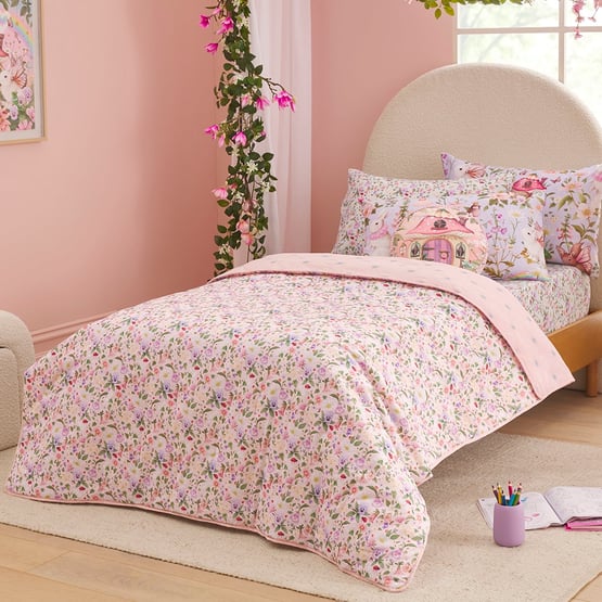 Fleur Harris Fairyland Dreamy Pink Coverlet