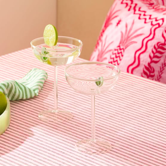 Summer Fruit Lime Coupe Glass Gift Pack of 2