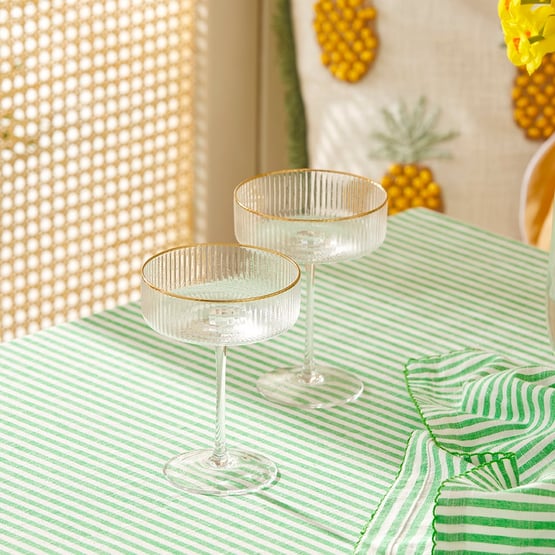 Florence Clear & Gold Coupe Glass Pack of 2