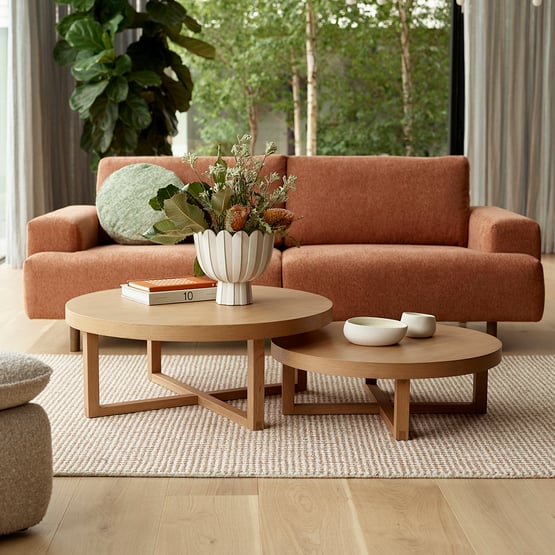 Mark Tuckey Oak Cross Base Coffee Table Collection