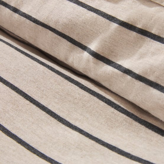 Ultra Soft Jersey Natural & Black Marble Stripe Quilt Cover Separates