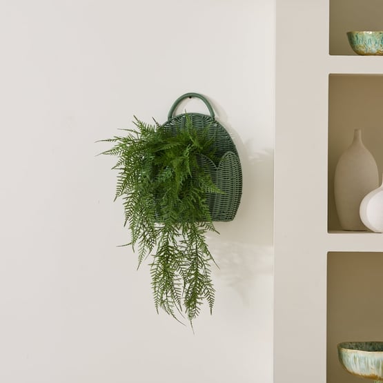 Hanging Scalloped Green Basket