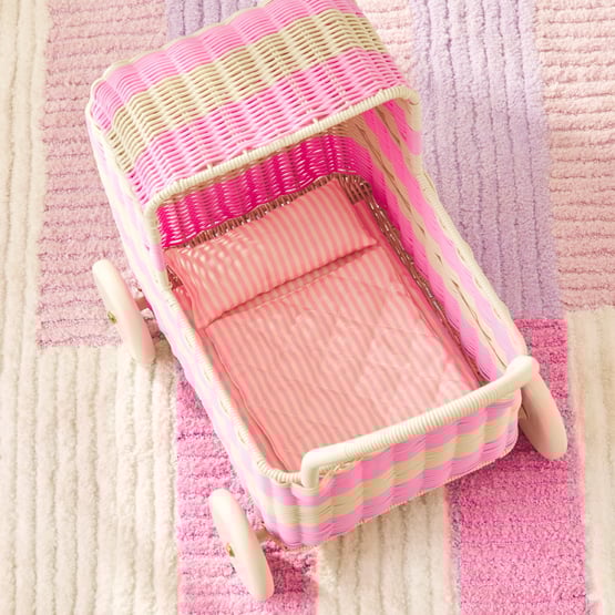 Ellie's Pink Stripe Doll Play Bedding