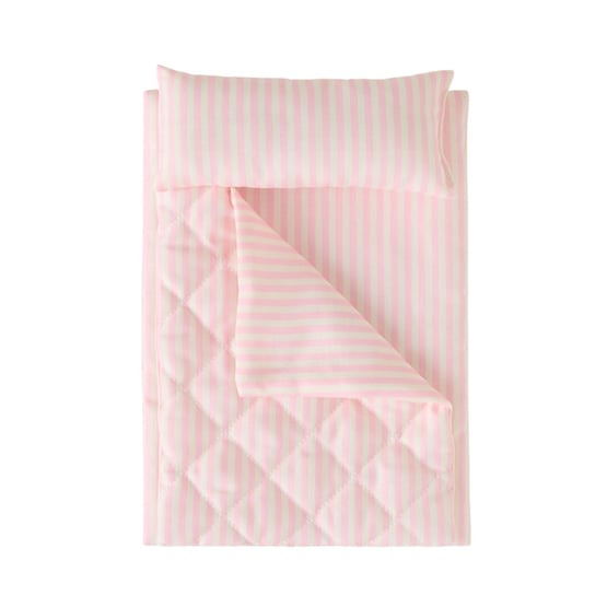 Ellie's Pink Stripe Doll Play Bedding