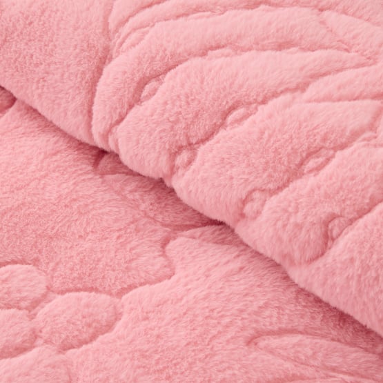 Berry Bloom Pink Faux Fur Quilt Cover Set