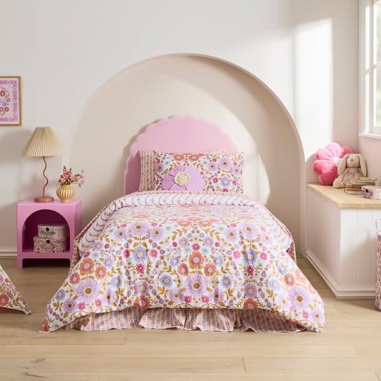 Willa Floral White Quilt Cover Set