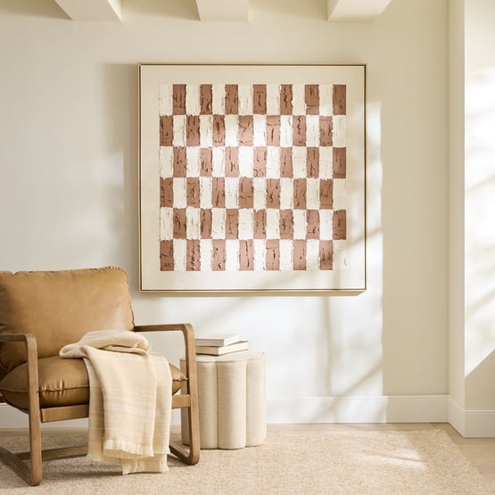 Linea Checkerboard Square Canvas