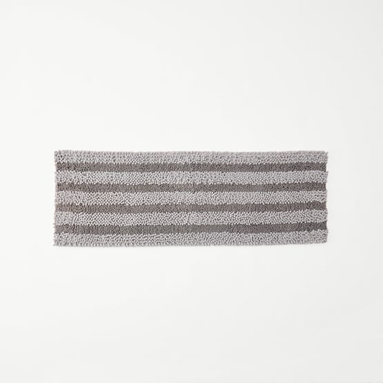 Microplush Grey Marle Stripe Bobble Bath Runner