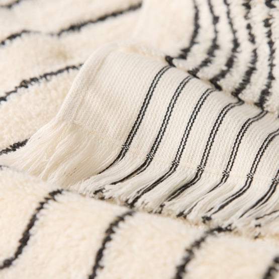 European Gabriella Natural & Black Turkish Cotton Towel Range