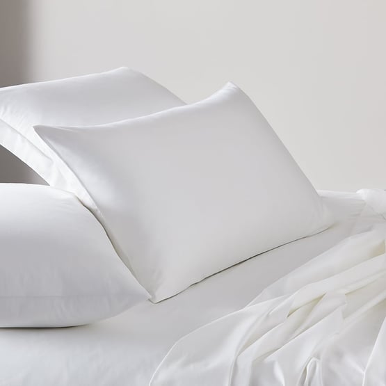 600TC Bamboo Cotton White Sheet Set