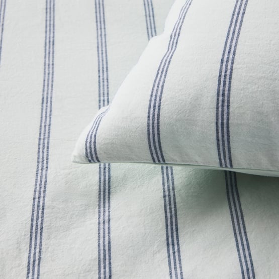 Billie Green & Blue Stripe Quilt Cover Set