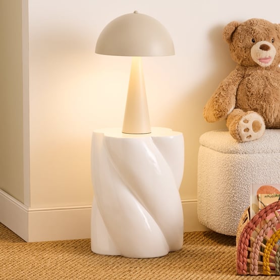 Tito White Twisty Side Table