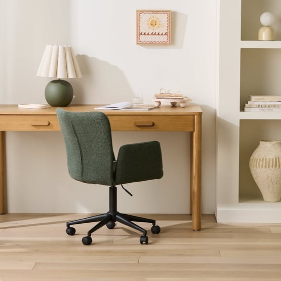 Dante Sage Boucle Desk Chair