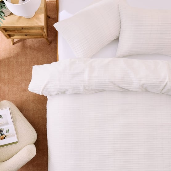 Clara White Quilt Cover Set