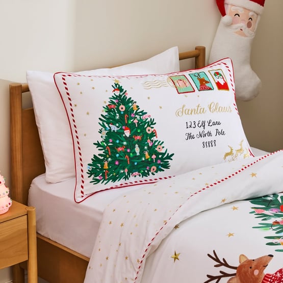Santa Claus Letter Text Pillowcase