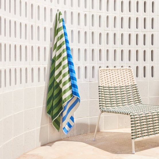 Whitehaven Blue Luxe Velour Beach Towel