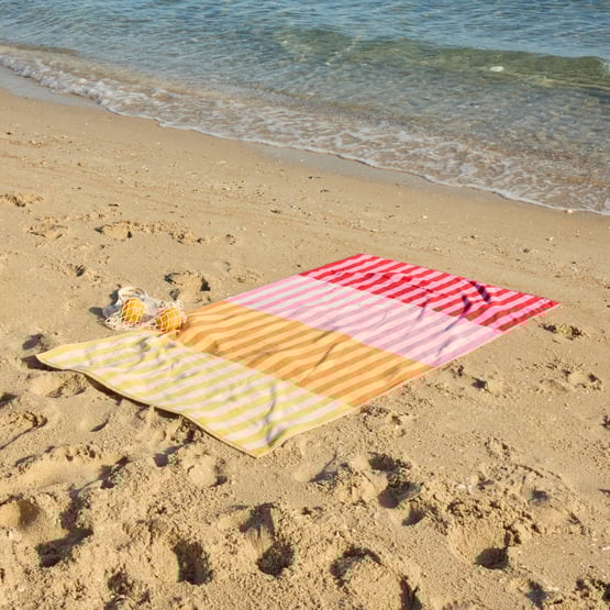 Whitehaven Pink Luxe Velour Beach Towel