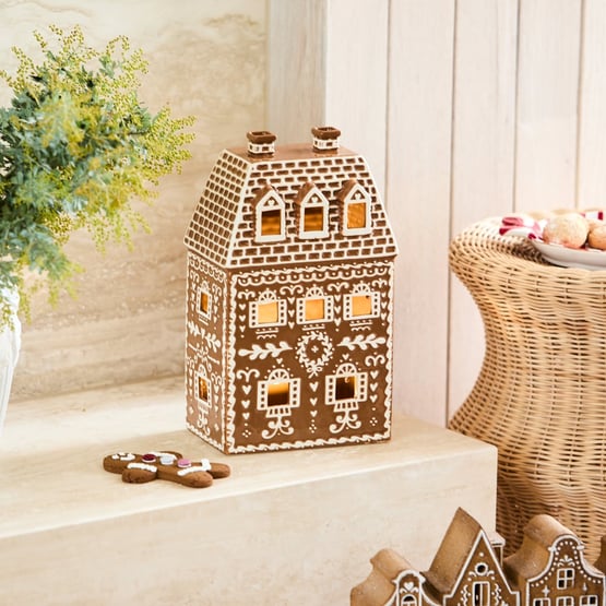 Ceramic Gingerbread House With LED Light