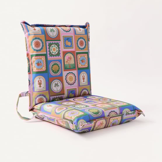 Byron Blue Padded Canvas Beach Chair