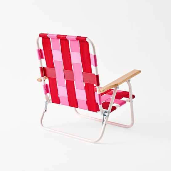 Whitehaven Pink Woven Strap Beach Chair