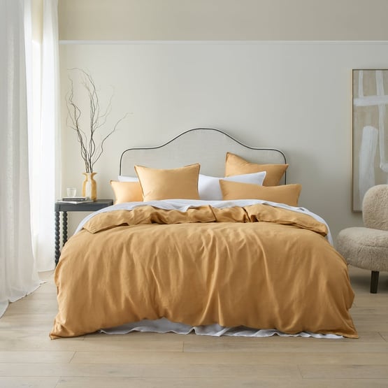 Vintage Washed Linen Wheat Quilt Cover Separates