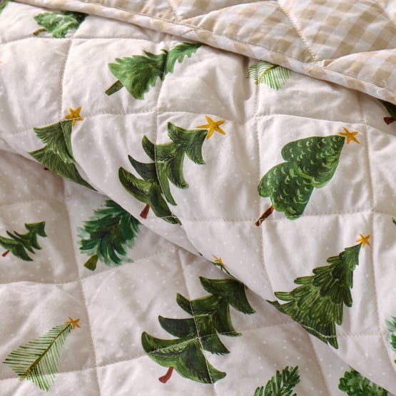 Christmas Tree Green Coverlet Set