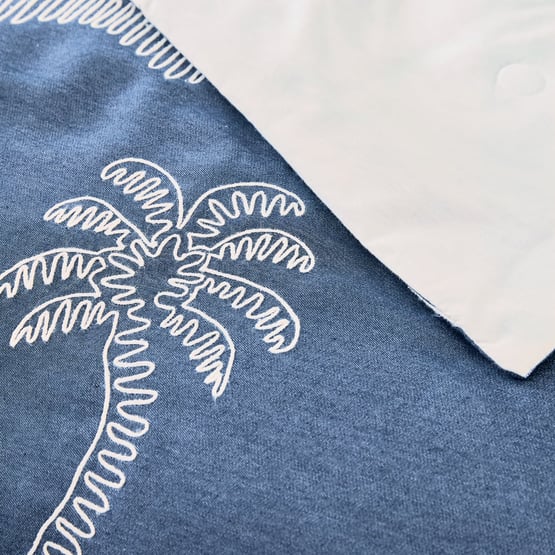 Denim Blue Palm Blanket